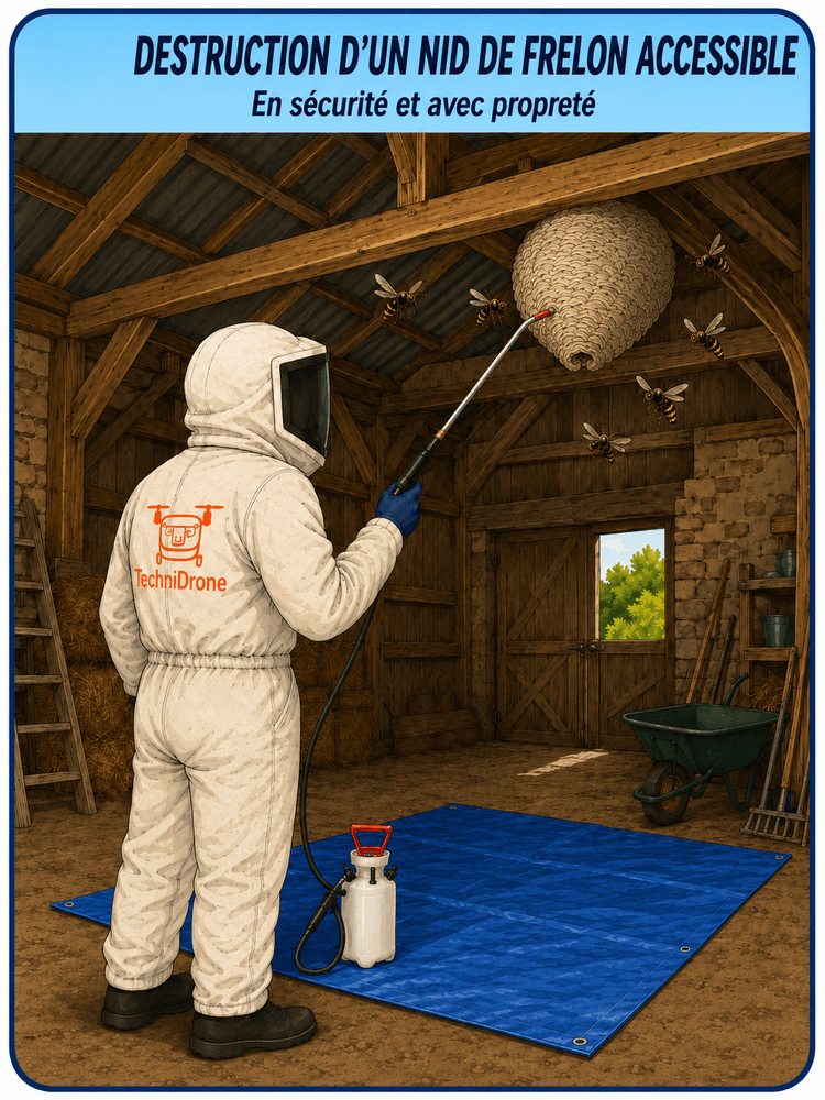 Neutralisation des nids de frelons et guêpes accessibles <strong><span class='text-danger'>dés 75€ ttc</span></strong>